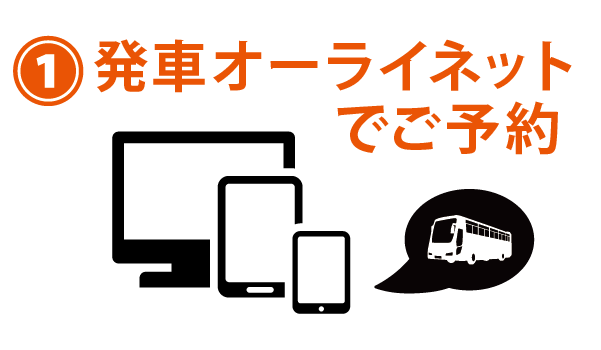 ①発車オーライネットでご予約